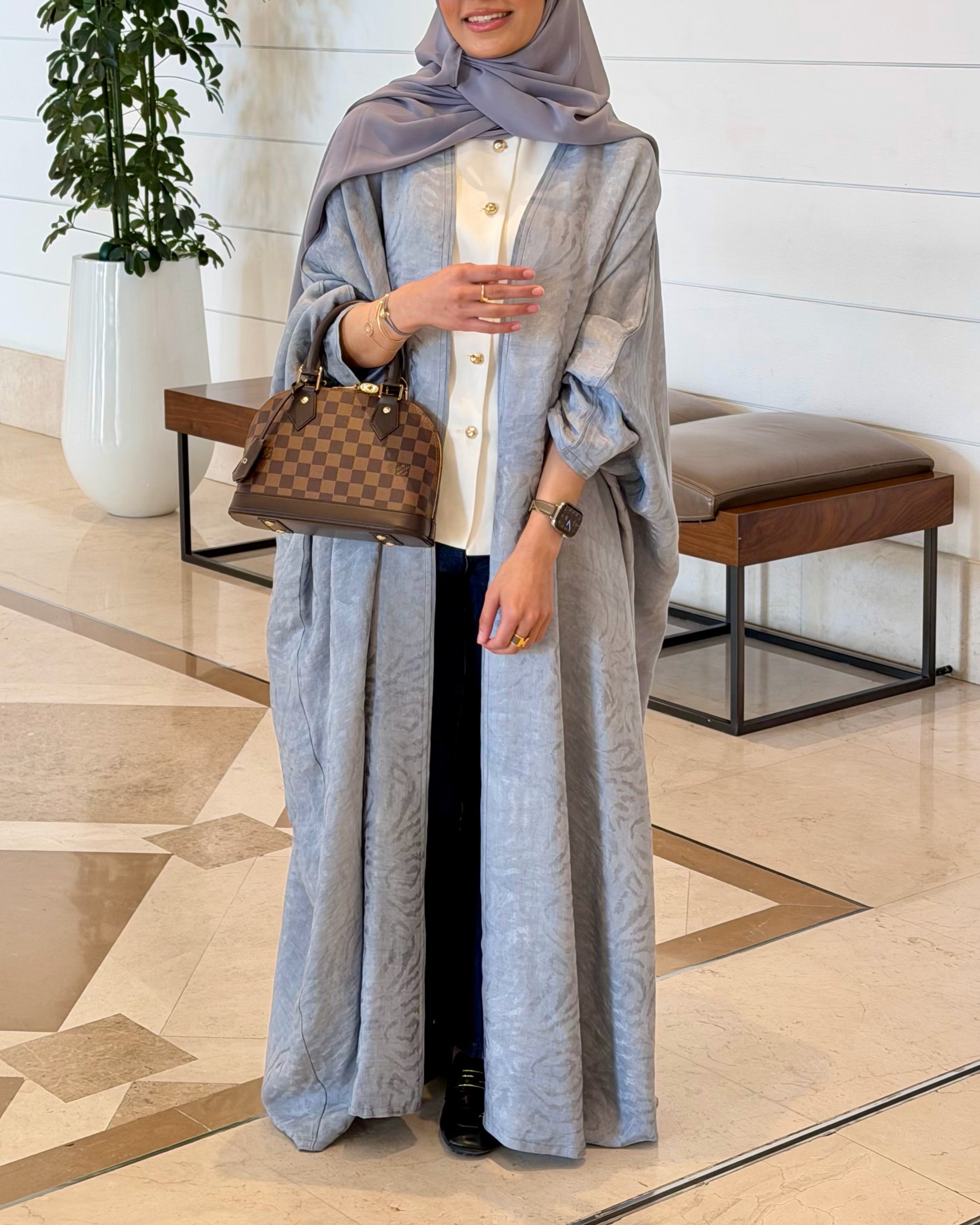 FRENCH JACQUARD SILK ABAYA